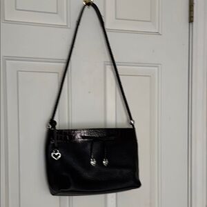 Brighton Black Leather Shoulder Bag. EUC.